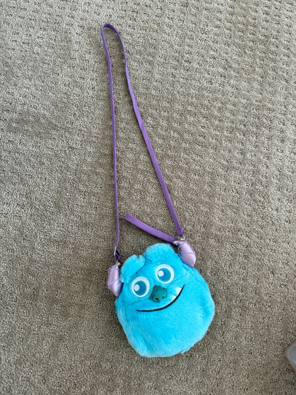 Disney Monsters Inc Sulley Mini Crossbodt Purple Strap Passcase